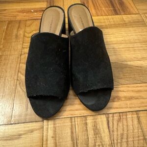 Black open toe heels